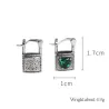 Fermoir argent / coeur cristal vert - boucles d'oreilles argent