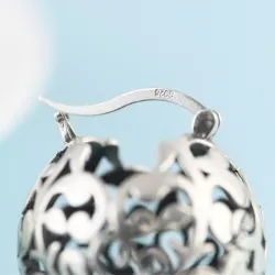 Boule évidée - boucles d'oreilles en argent