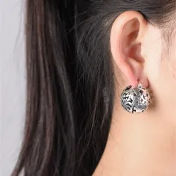 Boule évidée - boucles d'oreilles en argent