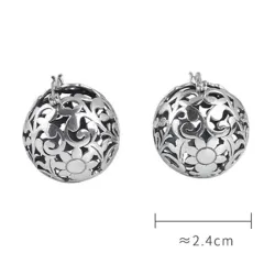 Boule évidée - boucles d'oreilles en argent