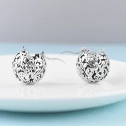 Boule évidée - boucles d'oreilles en argent