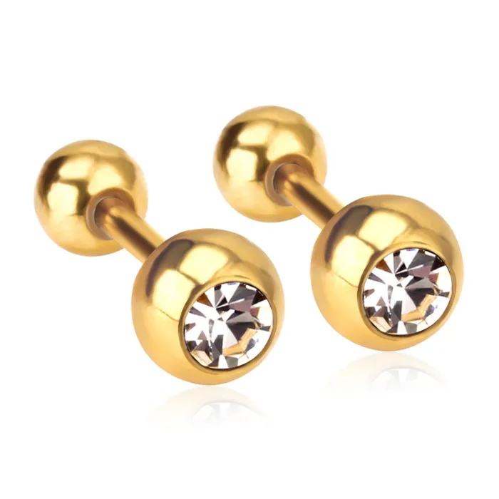 Petites boucles d'oreilles avec boule / zircone