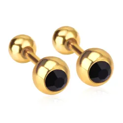 Petites boucles d'oreilles avec boule / zircone