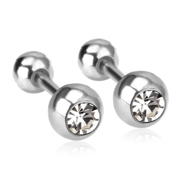 Petites boucles d'oreilles avec boule / zircone
