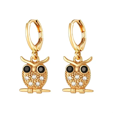 Boucles d'oreilles créoles dorées - croix pendantes / chouette / ananas / papillon