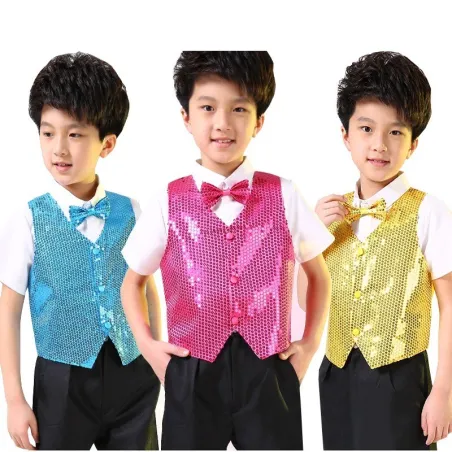 Gilet à sequins brillants pour garçon
