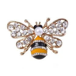 Broche abeille en cristal