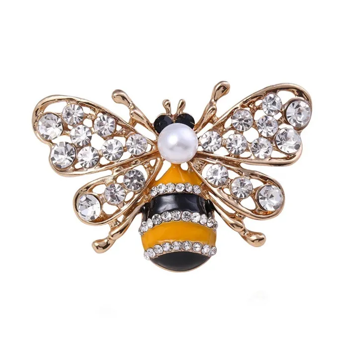 Broche abeille en cristal
