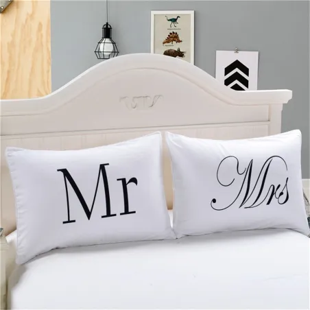 Mr & Mrs - housse de coussin - 2 pièces