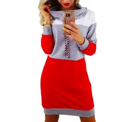 Pull long rayé - mini robe à col roulé