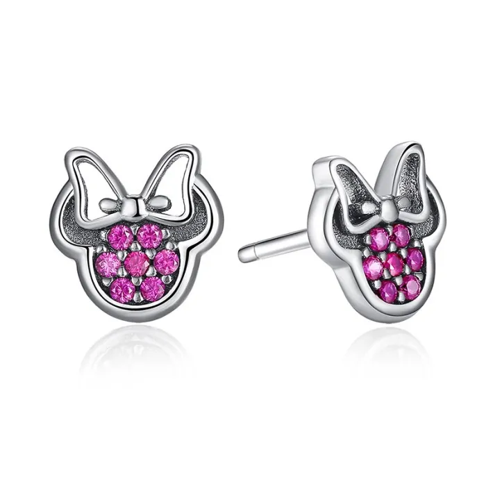 Noeud / cristaux - Boucles d'oreilles en argent 925