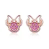Noeud / cristaux - Boucles d'oreilles en argent 925