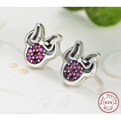 Noeud / cristaux - Boucles d'oreilles en argent 925