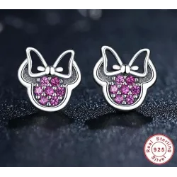 Noeud / cristaux - Boucles d'oreilles en argent 925