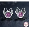 Noeud / cristaux - Boucles d'oreilles en argent 925