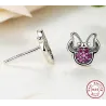 Noeud / cristaux - Boucles d'oreilles en argent 925