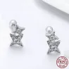 Double crystal stars - silver earringsEarrings