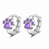 Silver hoop earrings - crystal cat paw designEarrings