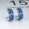 Boucles d'oreilles élégantes en argent - fleurs de cristal