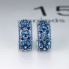Boucles d'oreilles élégantes en argent - fleurs de cristal