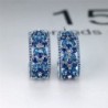 Elegant silver earrings - crystal flowersEarrings