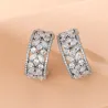 Boucles d'oreilles élégantes en argent - fleurs de cristal