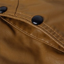 Veste en cuir slim - avec fermetures éclair/poches