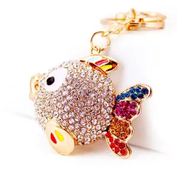 Poisson en cristal coloré - porte-clés