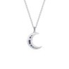 Pendentif lune en cristal avec collier - argent sterling 925