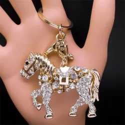 Porte-clés cheval en cristal
