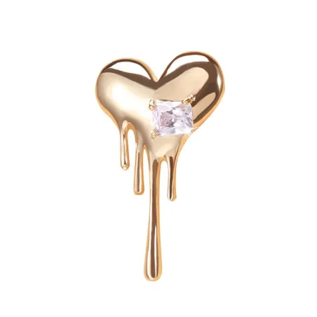 Broche en forme de coeur avec zircon