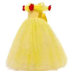 Robe élégante à épaules dénudées - Déguisement fille jaune