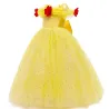 Robe élégante à épaules dénudées - Déguisement fille jaune