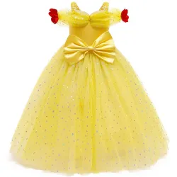 Robe élégante à épaules dénudées - Déguisement fille jaune
