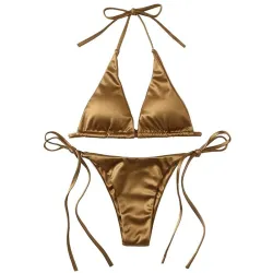 Ensemble bikini sexy - effet métallisé