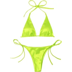 Ensemble bikini sexy - effet métallisé