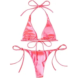 Ensemble bikini sexy - effet métallisé