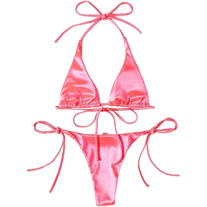 Ensemble bikini sexy - effet métallisé