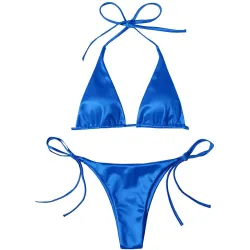 Ensemble bikini sexy - effet métallisé