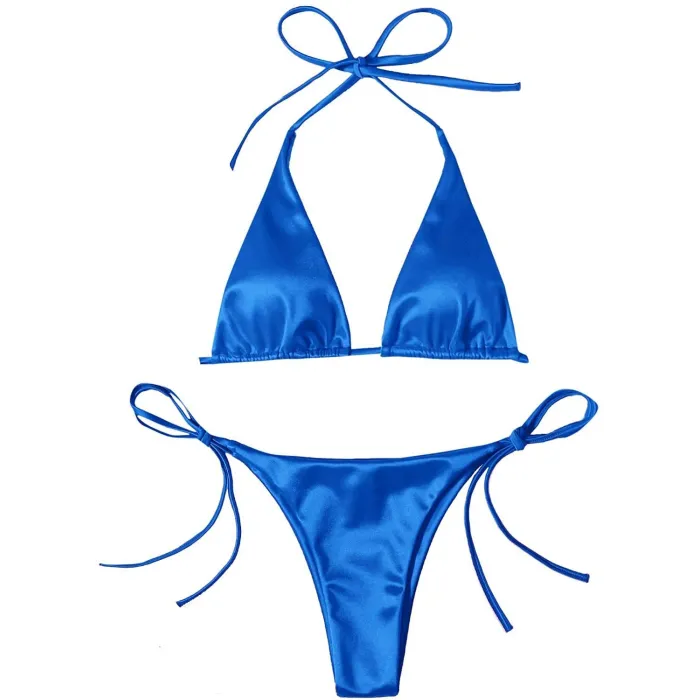 Ensemble bikini sexy - effet métallisé