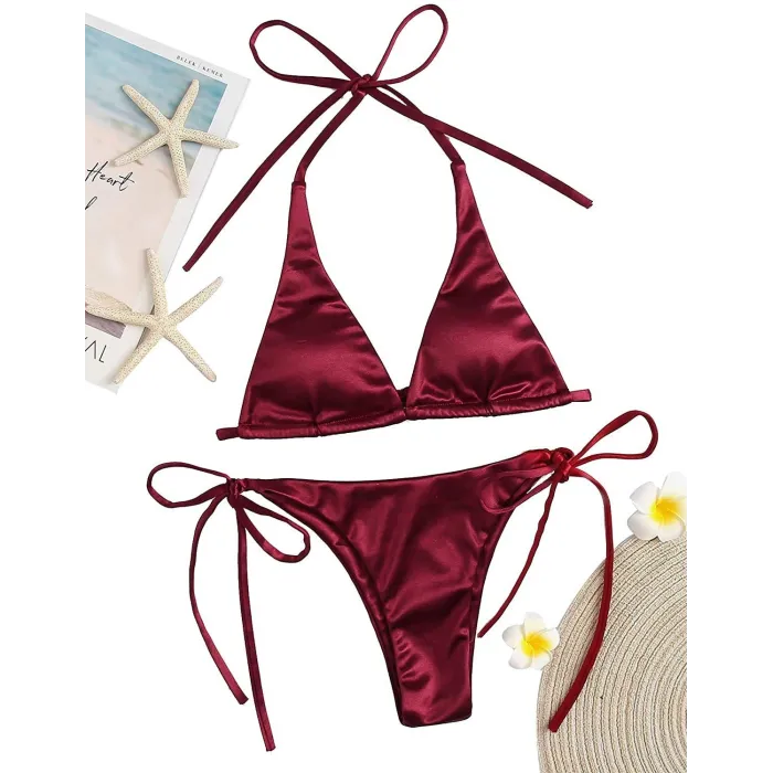 Ensemble bikini sexy - effet métallisé