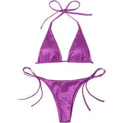 Ensemble bikini sexy - effet métallisé
