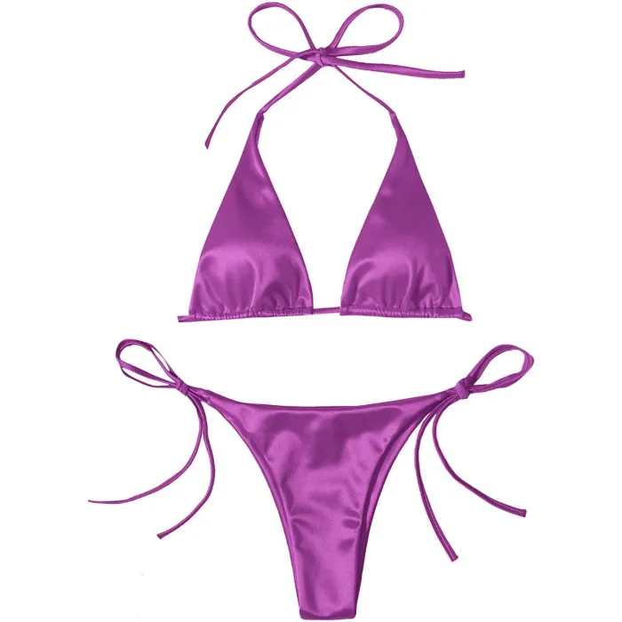 Ensemble bikini sexy - effet métallisé