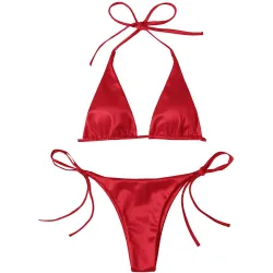 Ensemble bikini sexy - effet métallisé