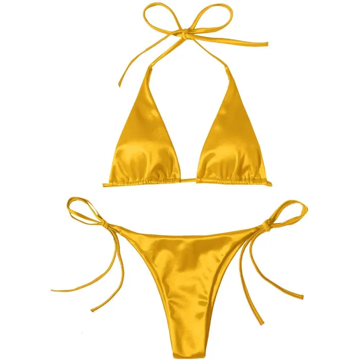Ensemble bikini sexy - effet métallisé