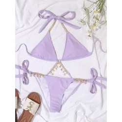 Ensemble de bikini sexy - avec des décorations en cristal / métal