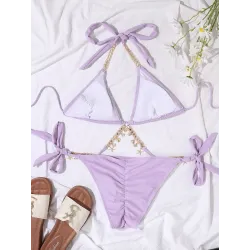 Ensemble de bikini sexy - avec des décorations en cristal / métal