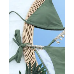 Ensemble de bikini sexy - avec des décorations en cristal / métal