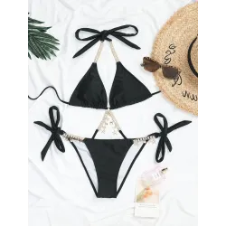 Ensemble de bikini sexy - avec des décorations en cristal / métal