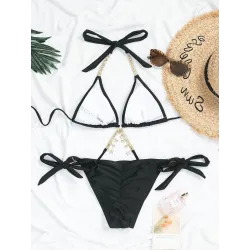 Ensemble de bikini sexy - avec des décorations en cristal / métal